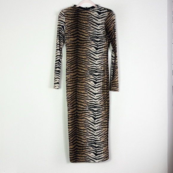 Meshki Tiger Animal Print Bodycon Midi Dress size Medium - Picture 8 of 10